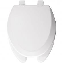 Church 595TTT 000 - Elongated Enameled Wood Open Front with Cover Toilet Seat in White with Top-Tite STA-TITE Seat Fas