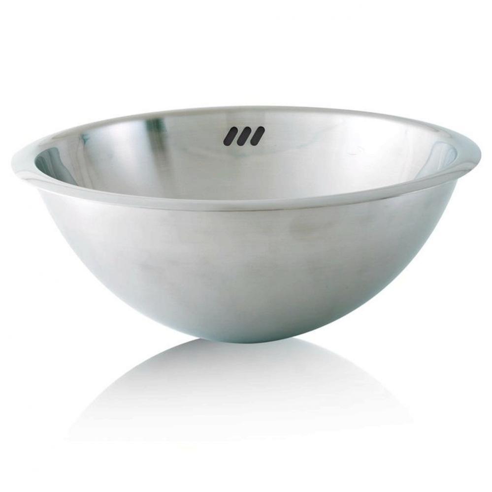 Double Walled Stainless Steel Round Brushed Drop-in or Undermount Lavatory with Overflow