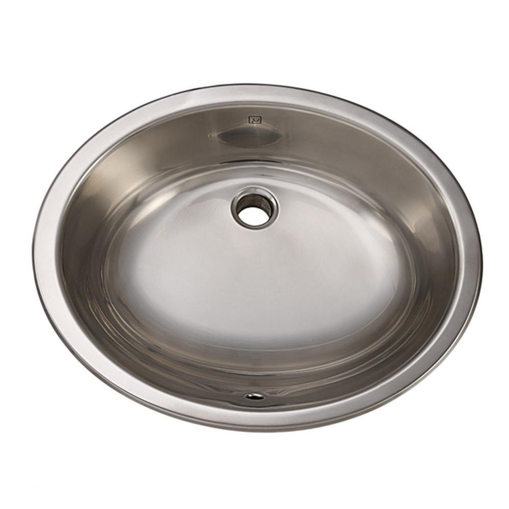 Stainless Steel Brushed Undermount Lavatory with Overflow