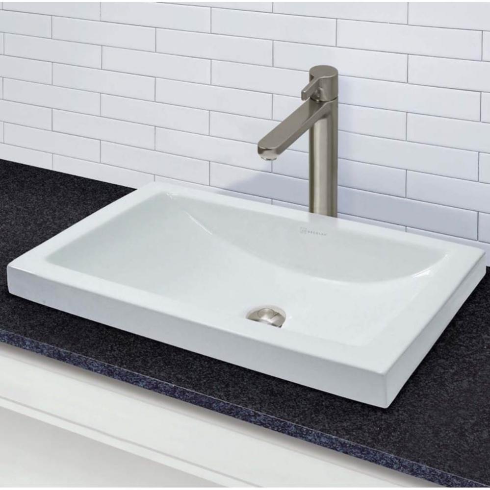 Matt Muenster Exclusive Collection Vitreous China Semi-Recessed Rectangular Lavatory with Overflow