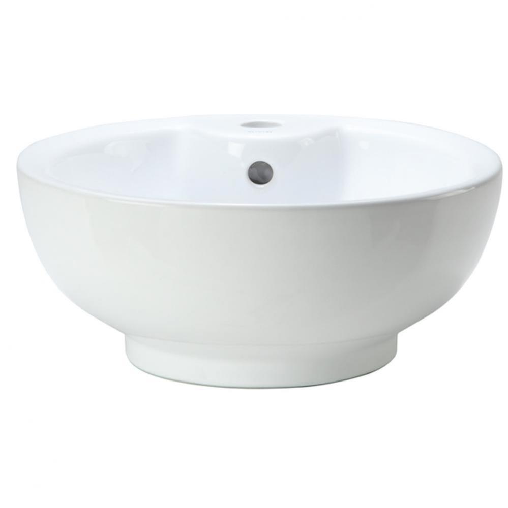 Round Vitreous China Above-Counter Vessel with Overflow