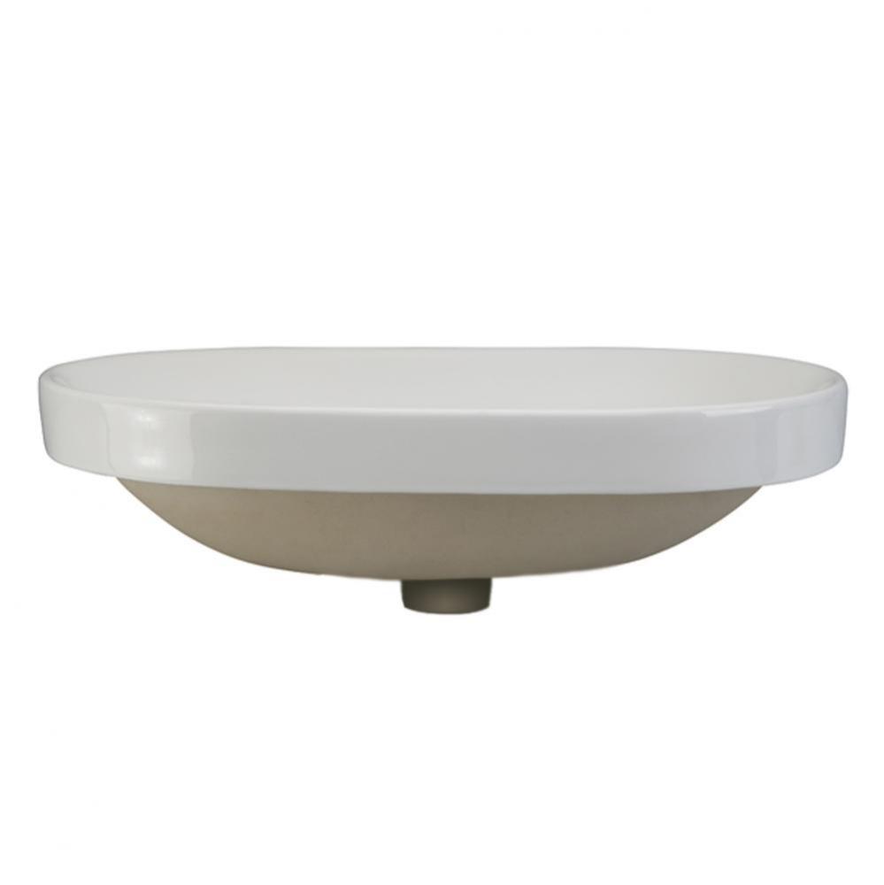 Semi-Recessed Oval Lavatory White