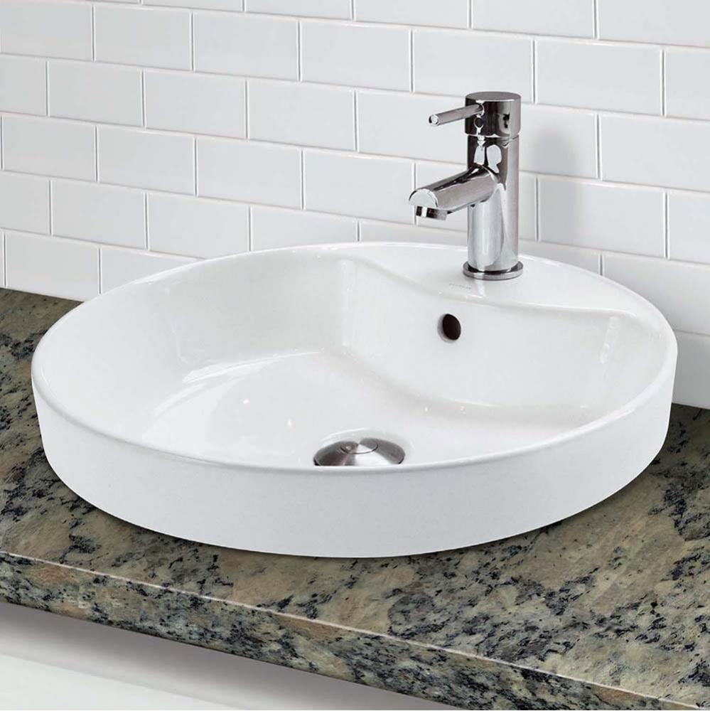 Round Semi-Recessed  Lavatory