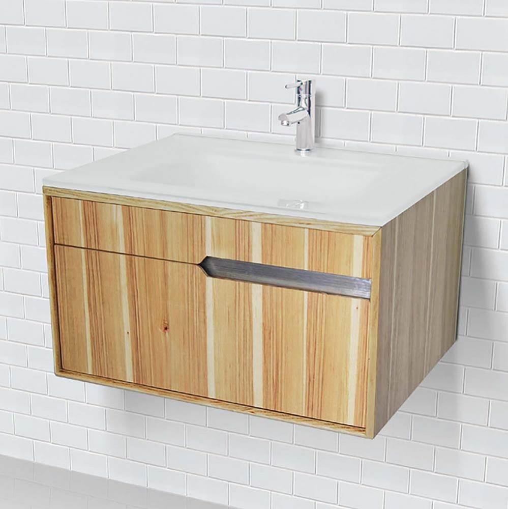 Wallmount Vanity With Glass Countertop