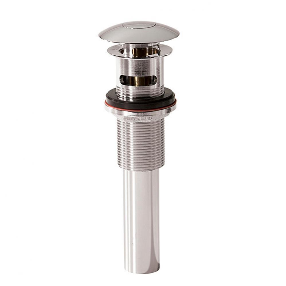 Polished Nickel Push Button Closing Umbrella Drain with Overflow