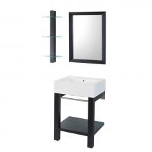 Decolav 2550-8CWH-BKA - Infusion Collection Wall Mounted Black Finish Lavatory Console with White Vitreous China Counterto