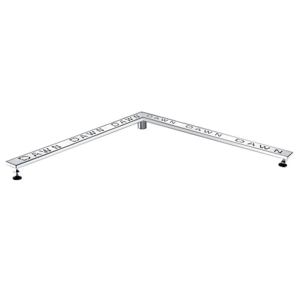 Shower corner drain--14G, 304type stainless steel, polished, satin finish: 36''x36'