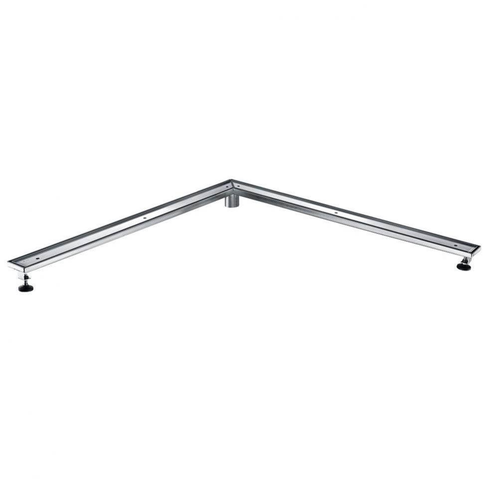 Shower corner drain--18G, 304type stainless steel, polished, satin finish: 36''x36'