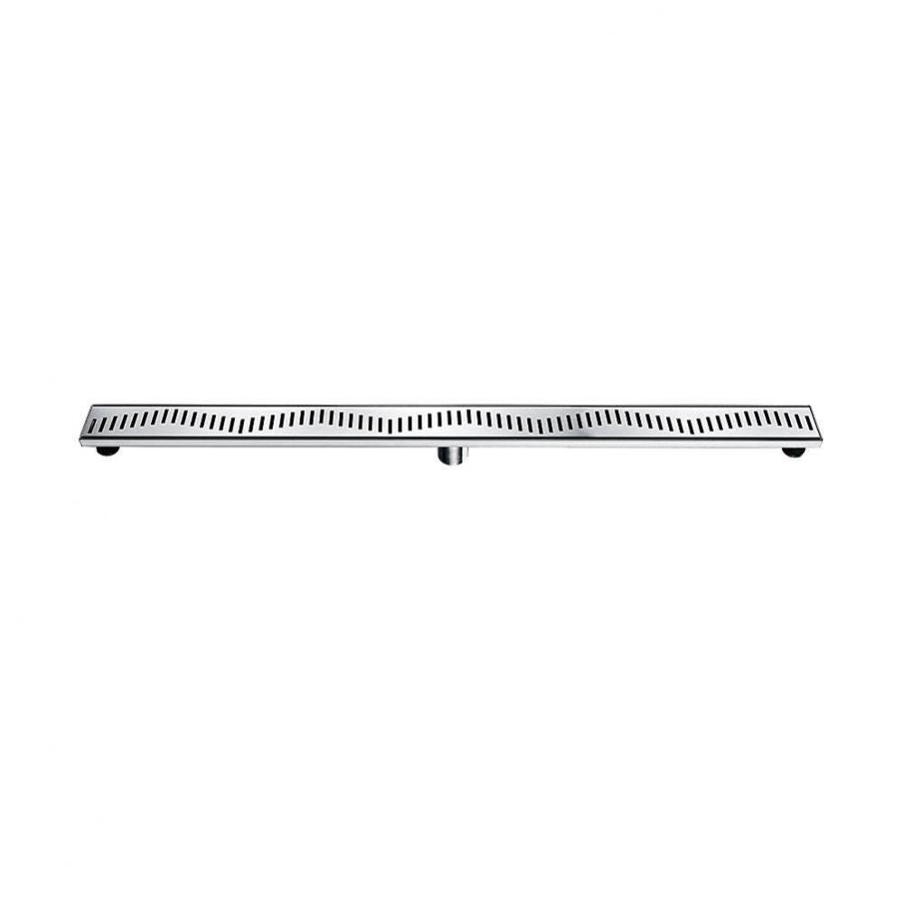 Shower linear drain--14G, 304type stainless steel, polished, satin finish: 47''Lx3'