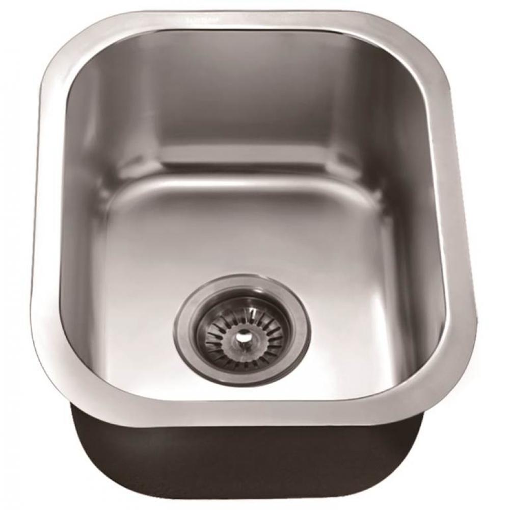 Undermount Bar Sink, 18G: 11-3/4''L x 15''W x 7-1/8''D (inside)