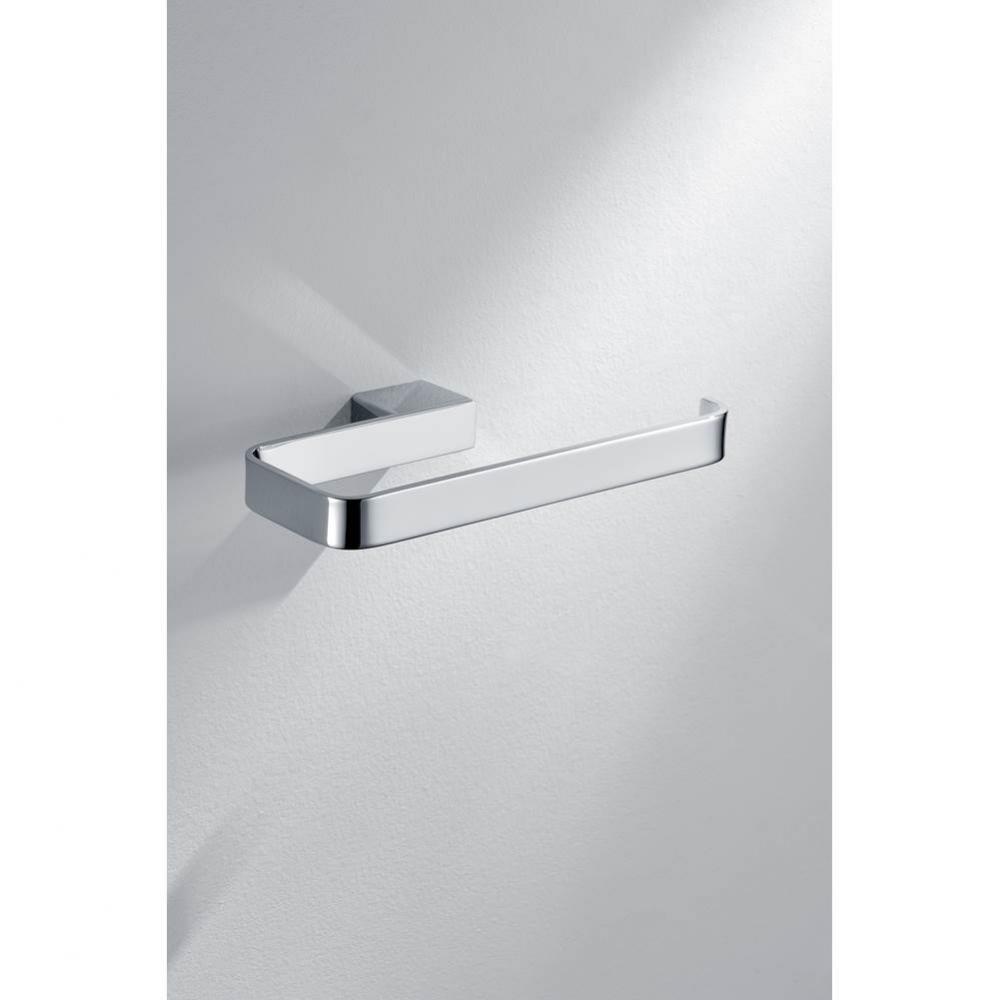 Solid brass towel ring, chrome: 8-1/4''Lx4-1/8''Dx3/4''H