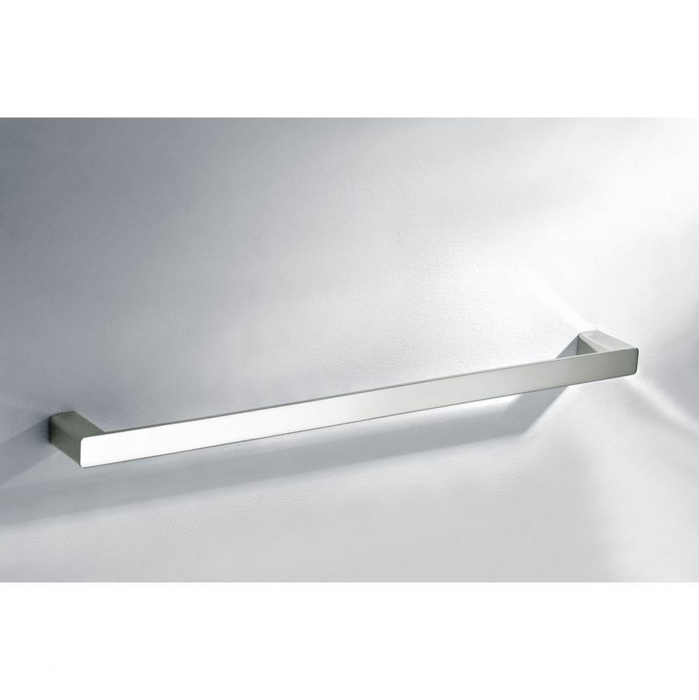 Solid brass towel rail, brushed nickel: 23-5/8''Lx2-3/8''Dx1-1/8''H
