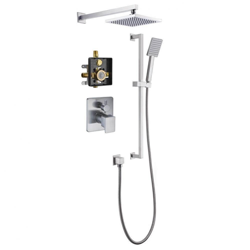 Big Sur Shower Set, Brushed Nickel