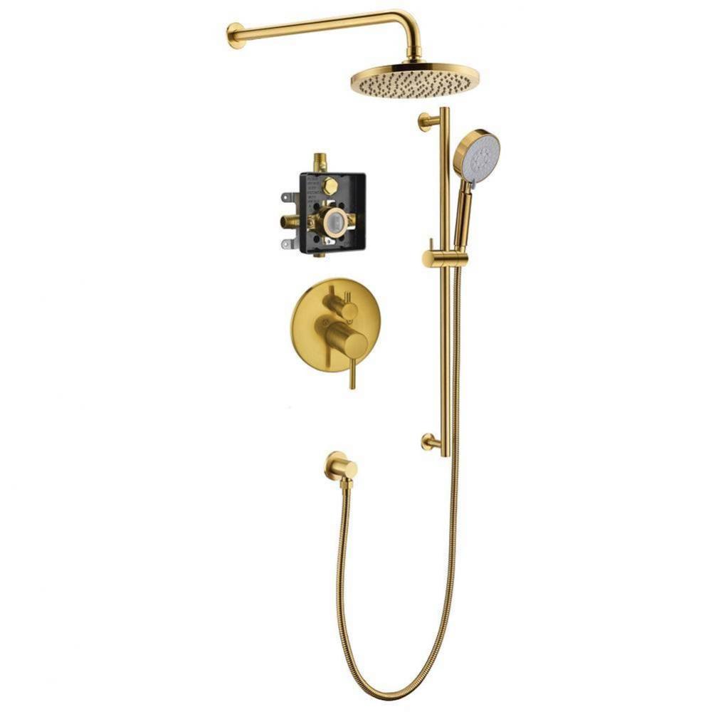 Lake Tahole Shower Set, Matte Gold