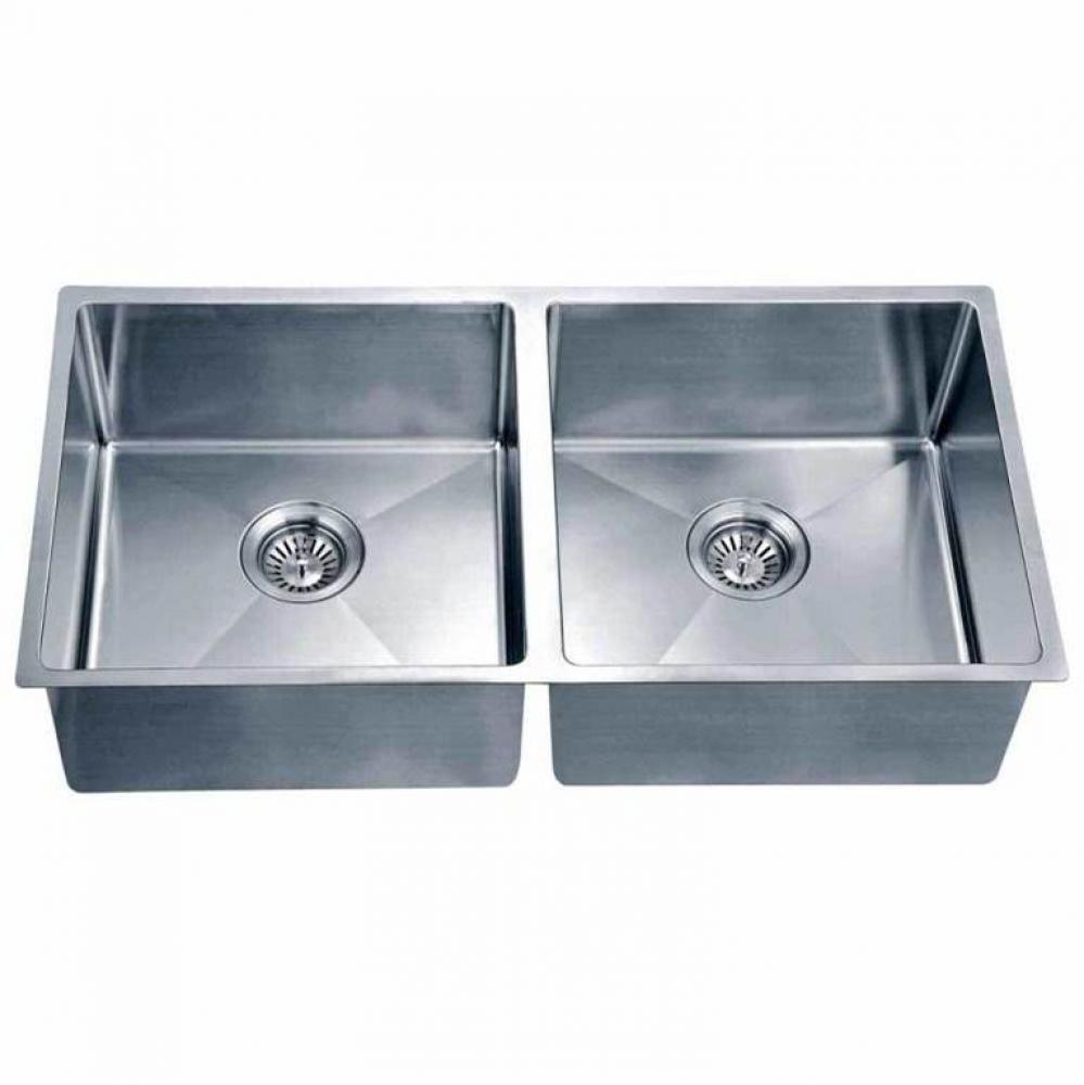 Dawn® Undermount Small Corner Radius Equal Double Bowl Sink