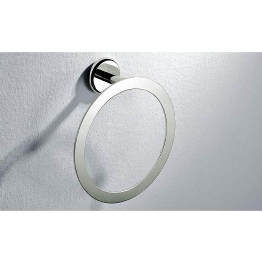 Solid brass towel loop, brushed nickel: 6-3/4''Lx2-1/8''Dx7-1/2''H