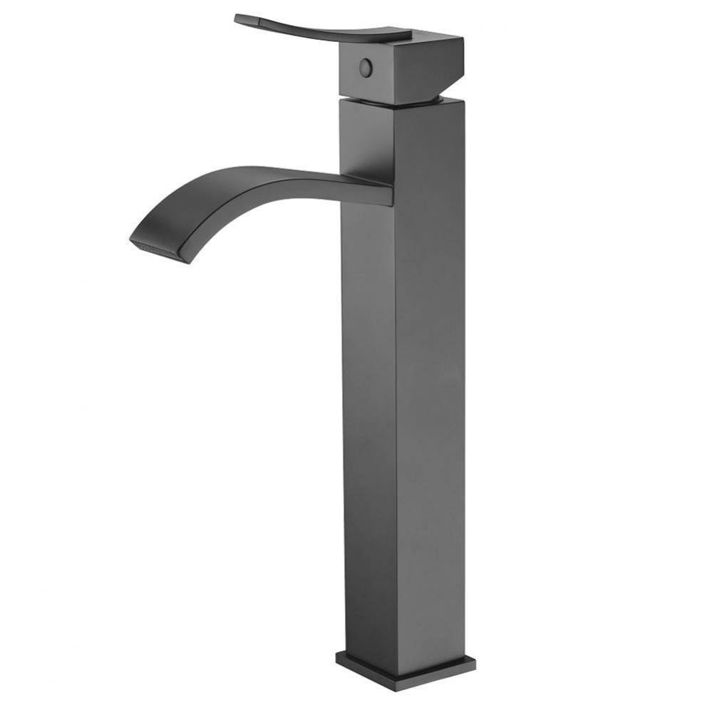 Single-Lever Square Lavatory Faucet, Sheetflow Spout, Matte Black