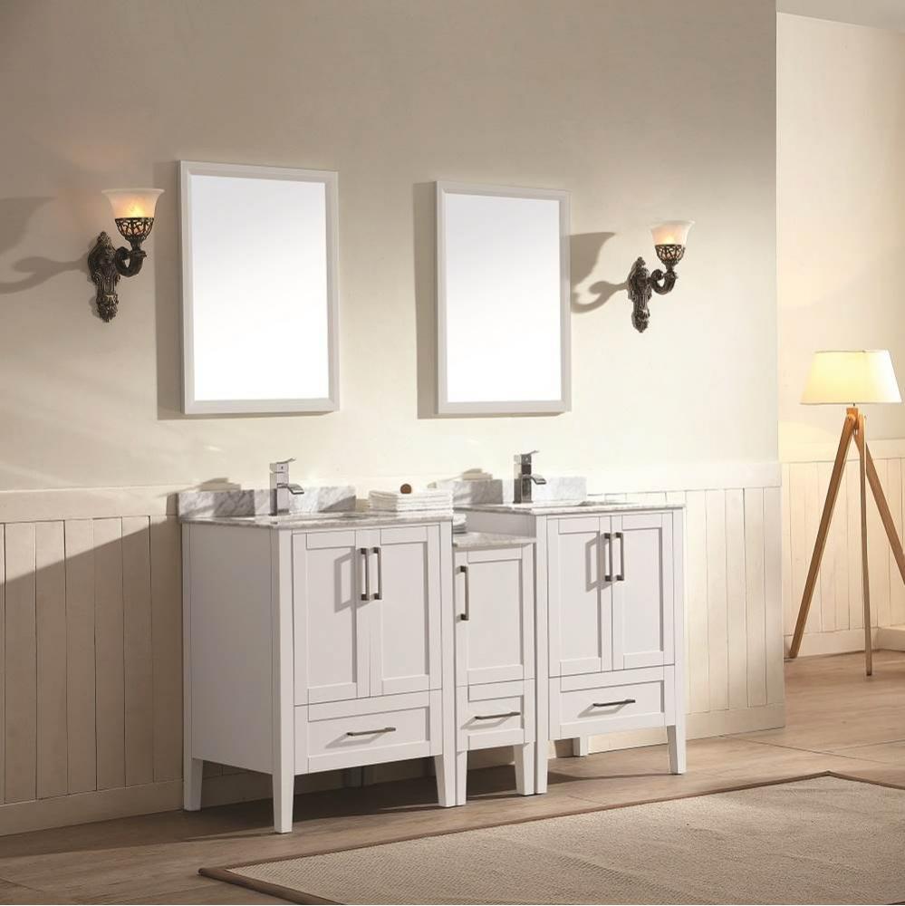 Dawn® Ross Series White Linen Cabinet with Self Soft Closing Hinges Door and Drawer