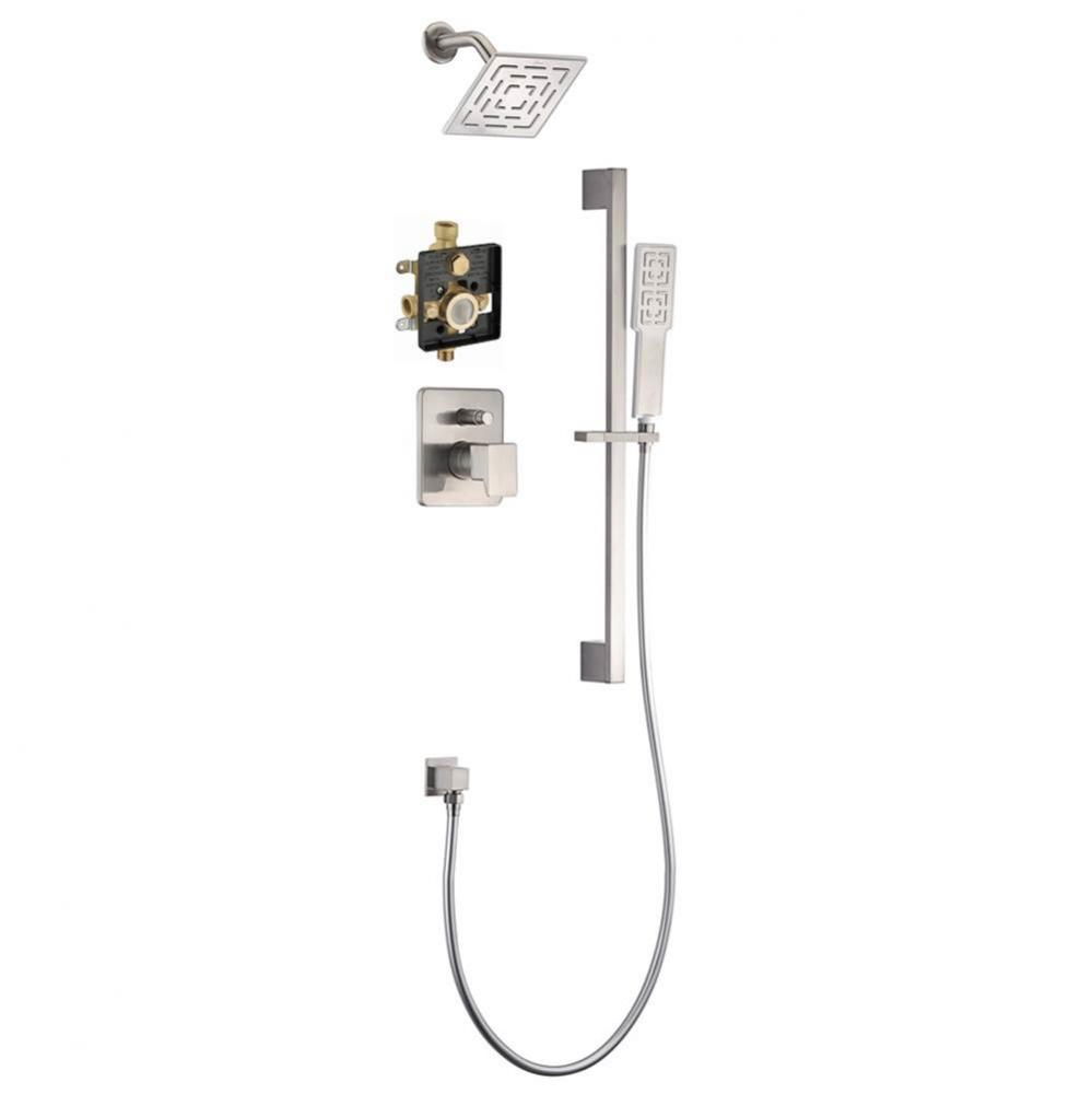 Acadia Shower Set, Brushed Nickel