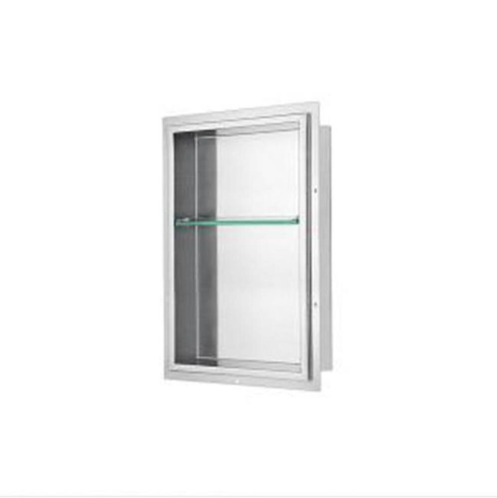 Stainless Steel Framed Shower Nickel; Size: 14''L x 4-3/8''W x 24''H