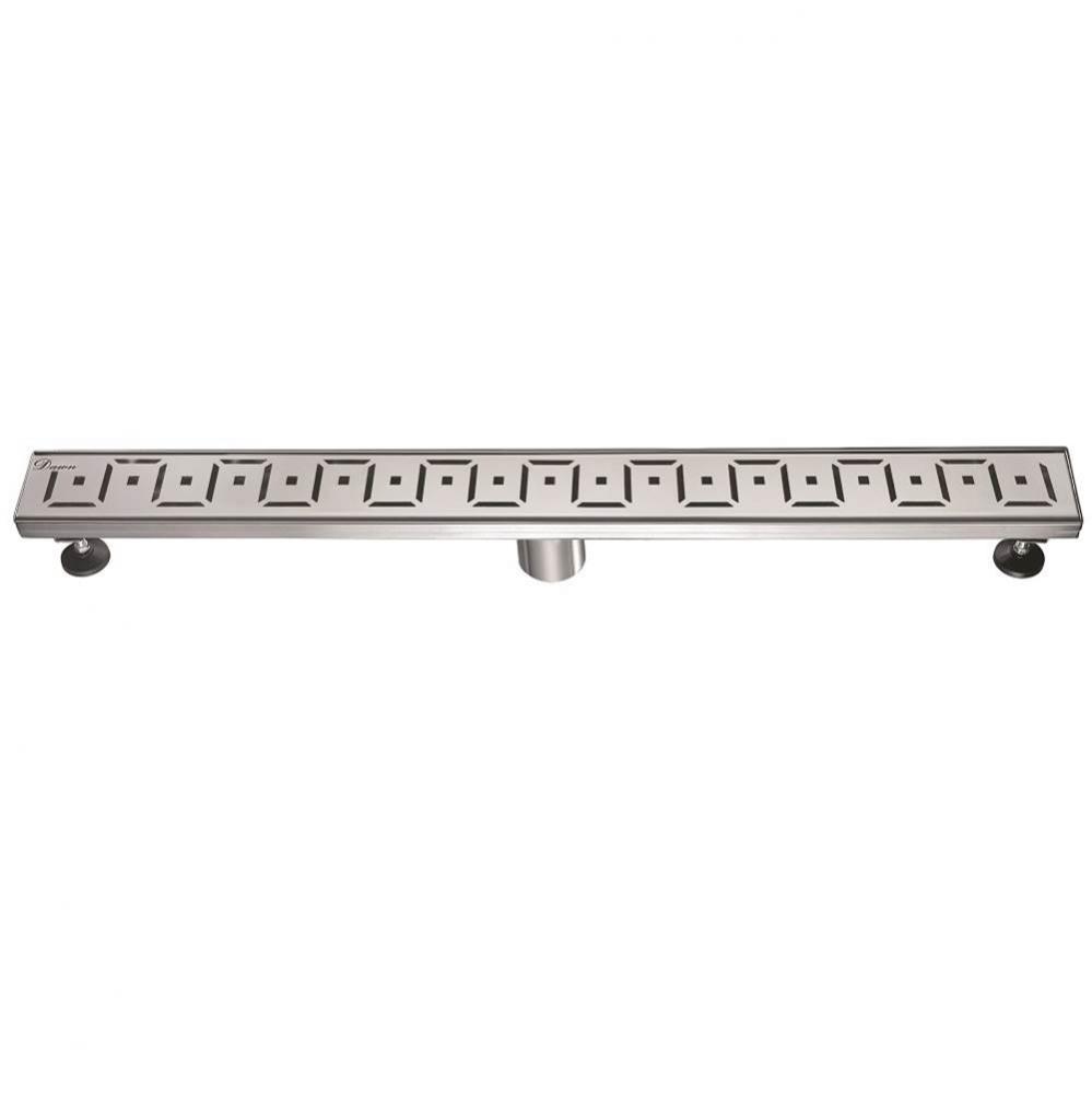 Shower linear drain--14G, 304type stainless steel, polished, satin finish: 32''Lx3'