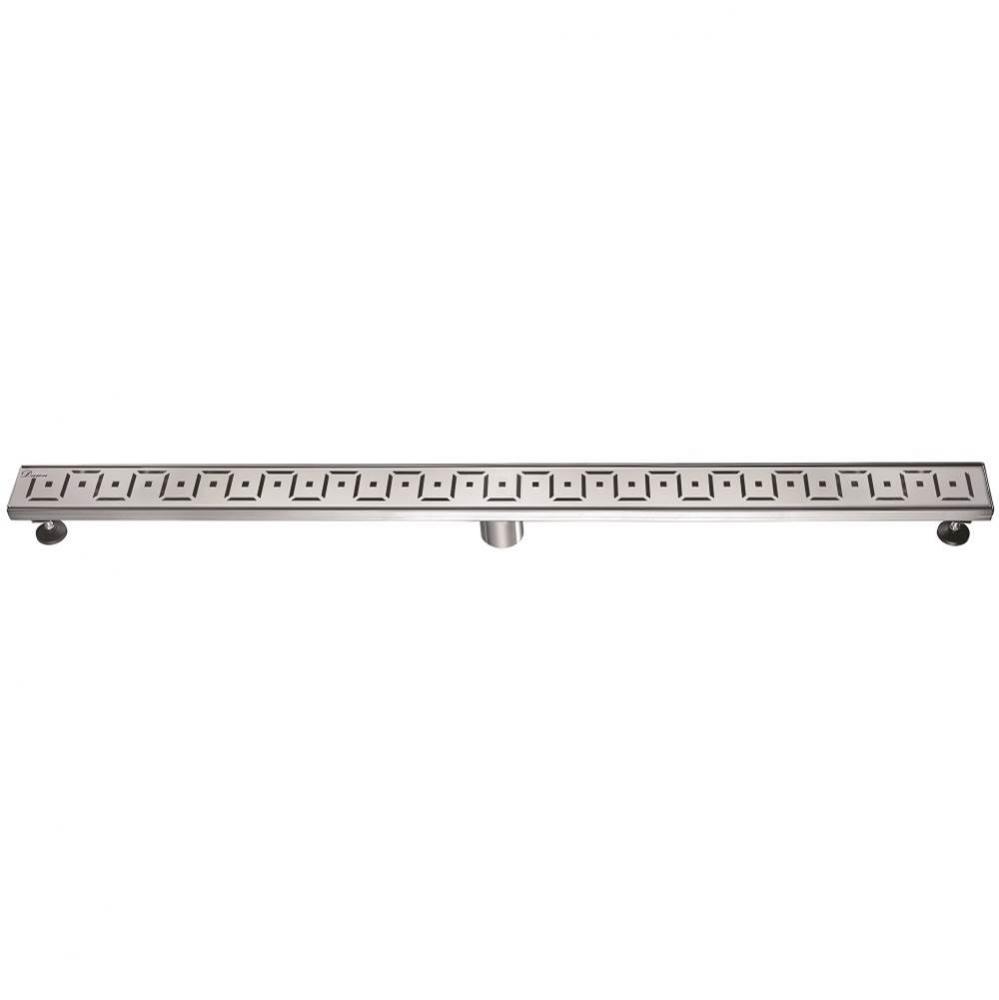 Shower linear drain--14G, 304type stainless steel, polished, satin finish: 47''L x 3&apo