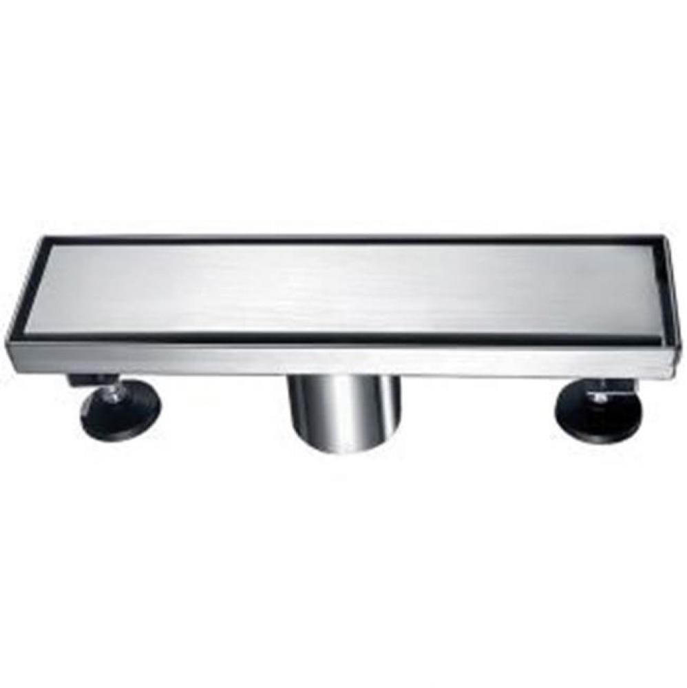 Shower linear drain--18G, 304type stainless steel, matte black finish: 12''Lx3'&apo