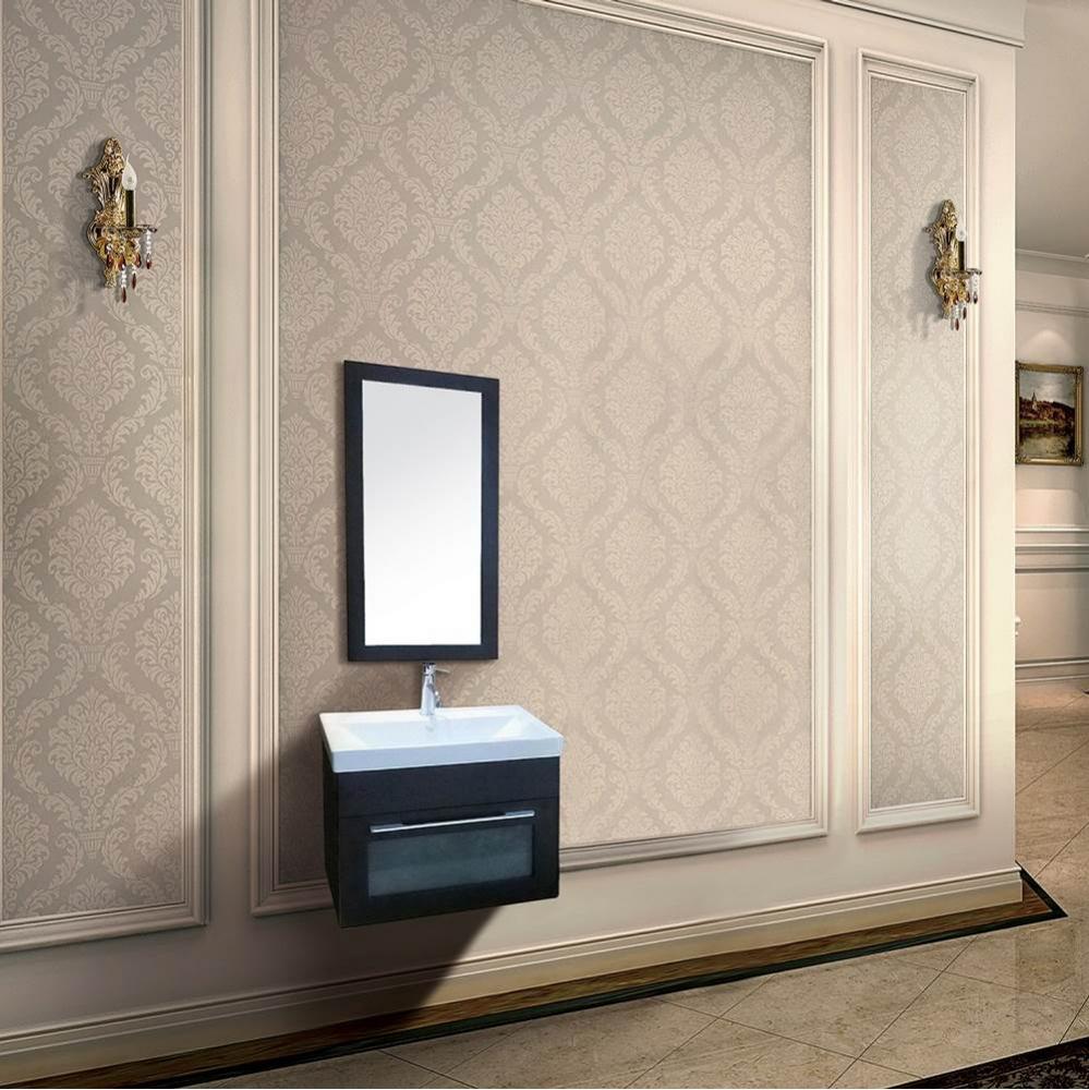 Solid wood & plywood counter top, white ceramic lavatory sink top finished: 24-1/2''