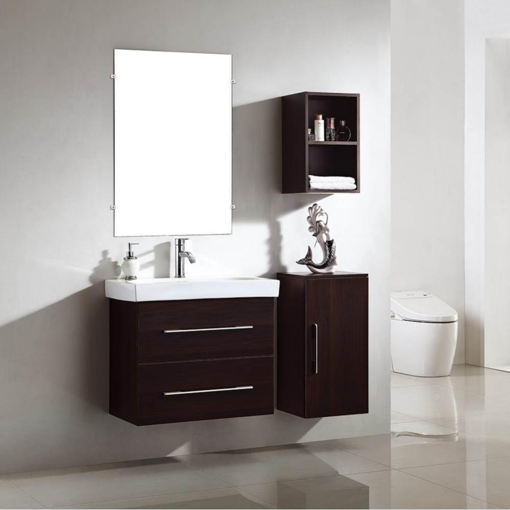 Dawn® Wall mounted Melamine and MDF in walnut  finish cabinet and two soft closing d
