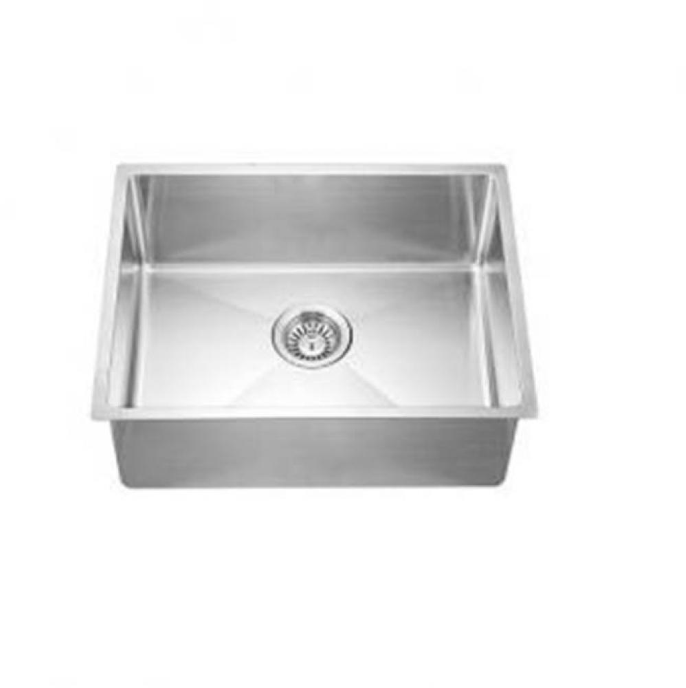 Undermount Small Radius Single Bowl, 18G: 20-1/2''L x 15-3/4''W x 8-3/4'&