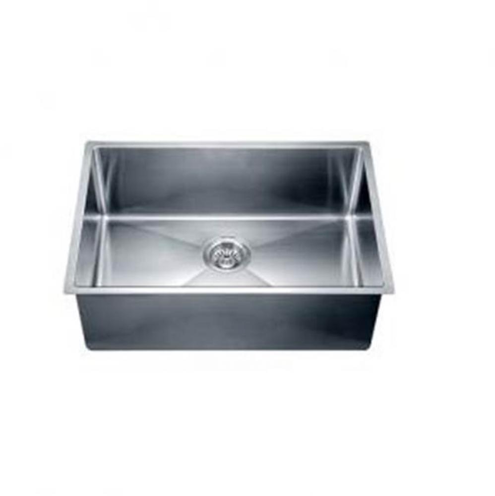 Undermount Small Radius Single Bowl, 18G: 25''L x 16-1/2''W x 10''D