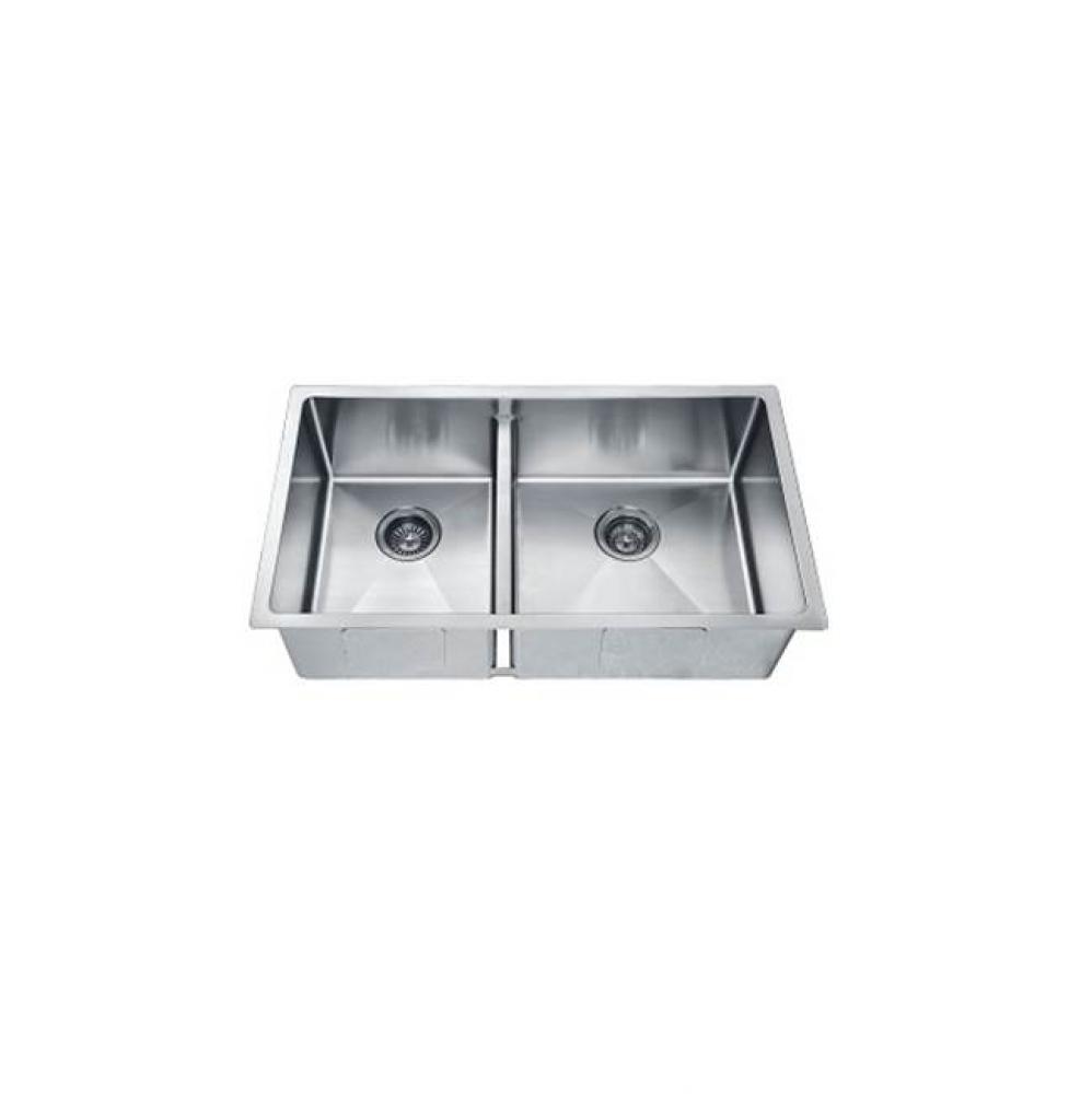 Dawn® Undermount Small Corner Radius Doulbe Bowl Sink (Small Bowl on Left)