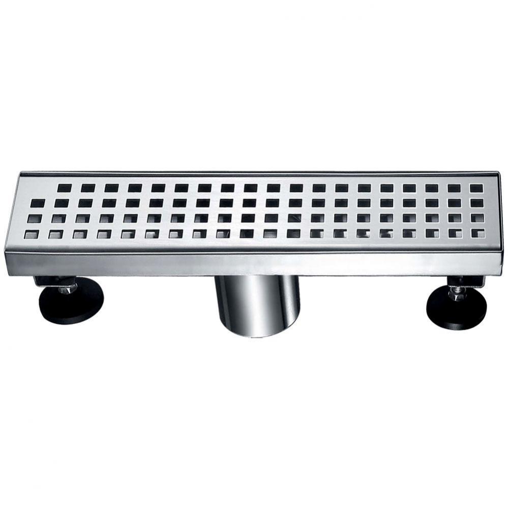 Shower linear drain--14G, 304type stainless steel, polished, satin finish: 12''Lx3'