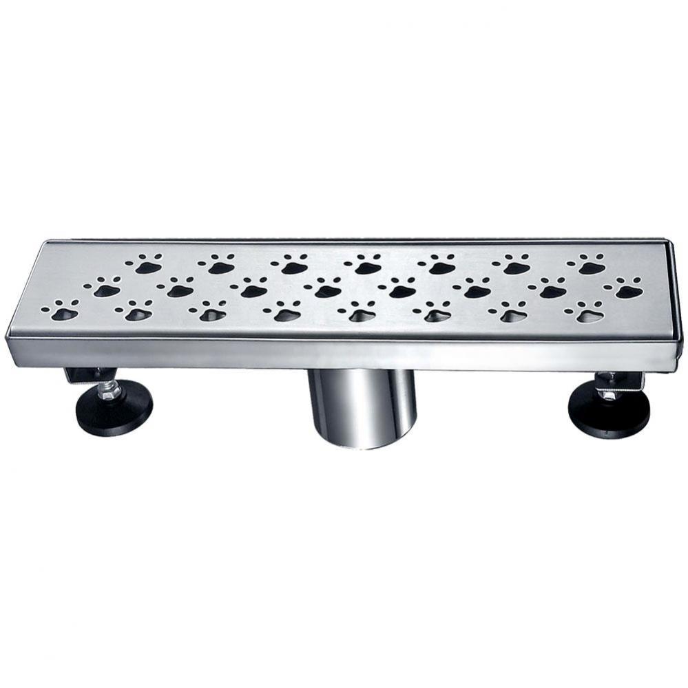 Shower linear drain--14G, 304type stainless steel, polished, satin finish: 12''Lx3'