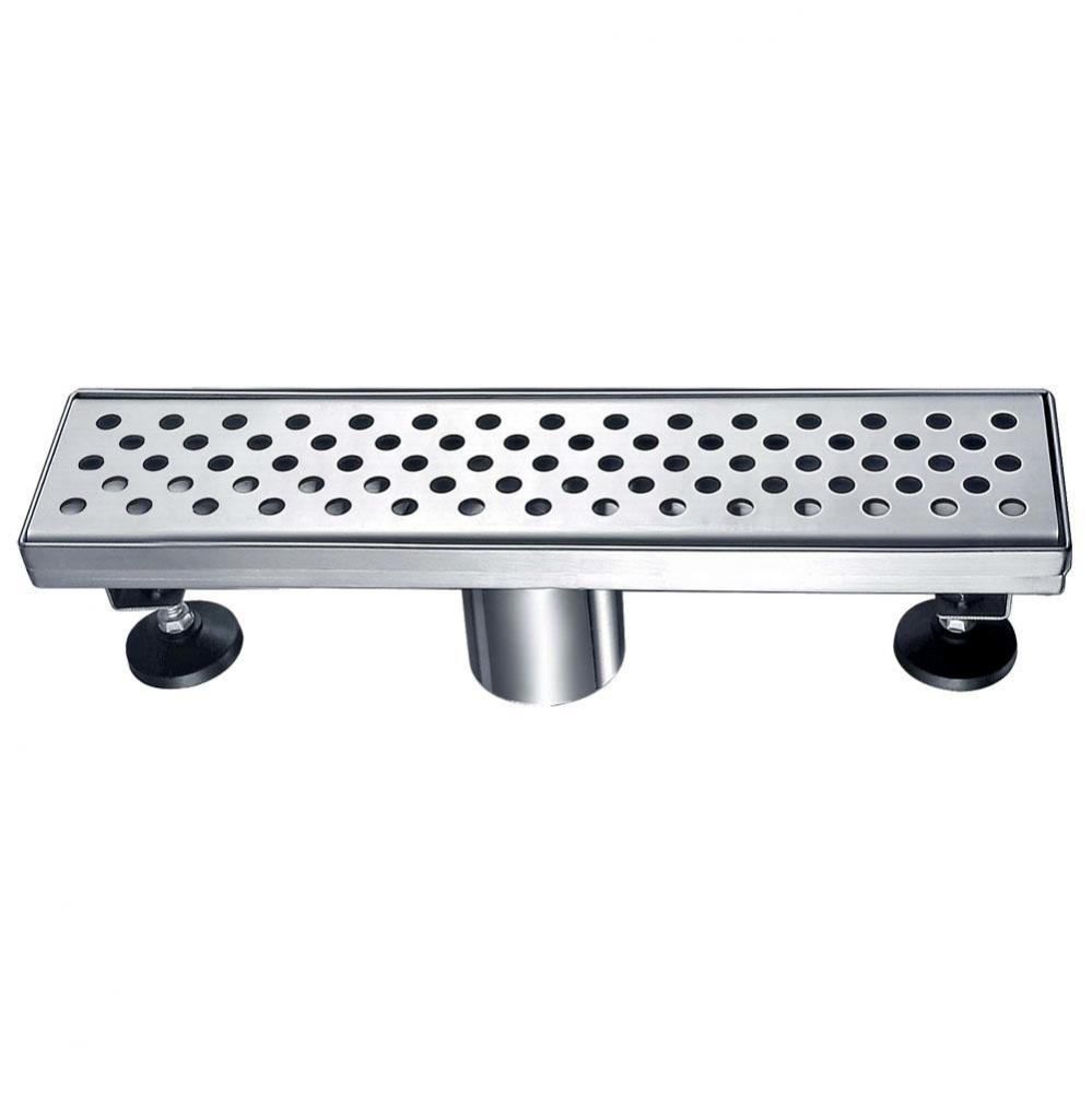 Shower linear drain--14G, 304type stainless steel, polished, satin finish: 12''Lx3'
