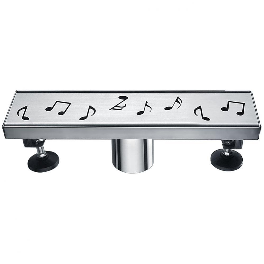 Shower linear drain--14G, 304type stainless steel, polished, satin finish: 12''Lx3'