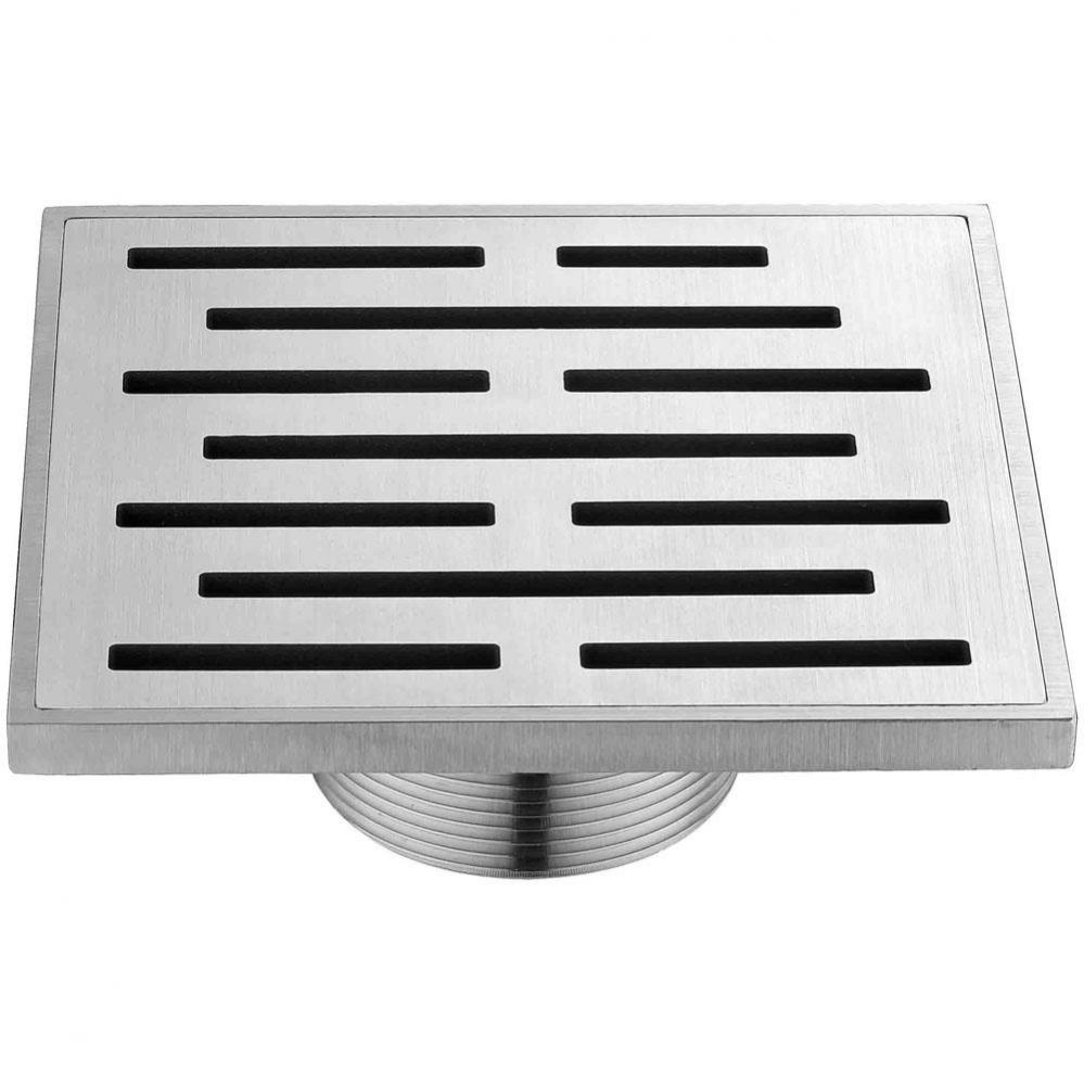 Shower square drain--9G, 304type stainless steel, polished, satin finish: 5''Lx5'&a