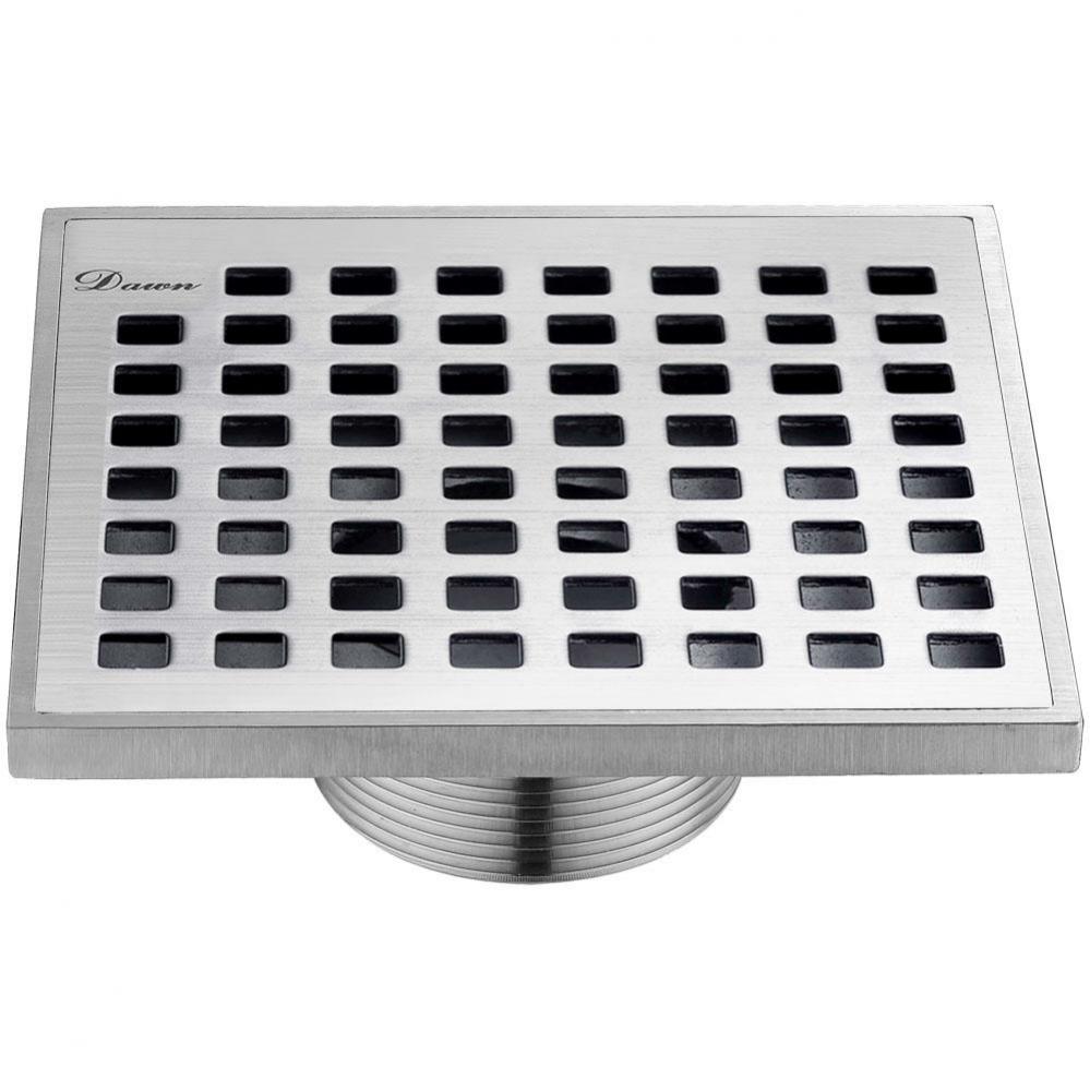 Shower square drain--9G, 304type stainless steel, polished, satin finish: 5''Lx5'&a