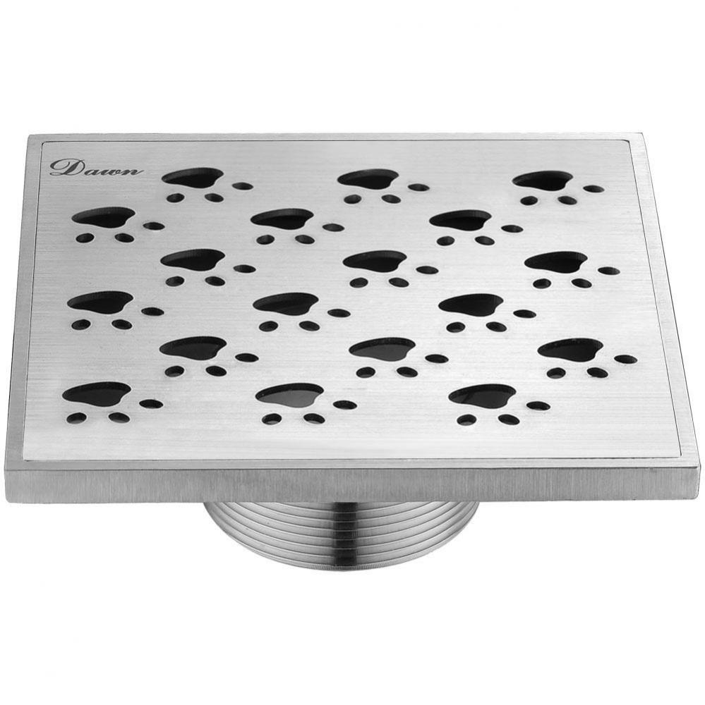 Shower square drain--9G, 304type stainless steel, polished, satin finish: 5''Lx5'&a