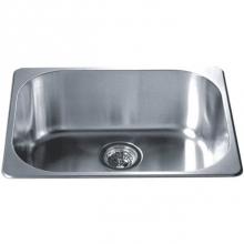 Dawn 3233 - Top Mount Bar Sink, 20G: 22''L x 17-3/4''W x 8''D (outside)