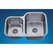Dawn ASU110L - Dawn® Undermount Double Bowl Sink (Small Bowl on Left)