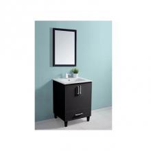 Dawn AABE-2406 - Dawn® Bella Series Black Vanity Set; Cabinet (AABC242134-06), Countertop (AOVS252207-01), Mir