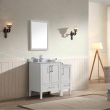 Dawn AMRWT242134 - Dawn® Ross Series White Carrera Marble Top with Ceramic Sink (One Precut Faucet Hole)