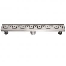 Dawn LCI240304 - Shower linear drain---14G, 304type stainless steel, polished, satin finish: 24''Lx3&apos