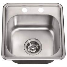 Dawn BST1515 - Dawn® Top Mount Single Bowl Bar Sink with 2 Holes