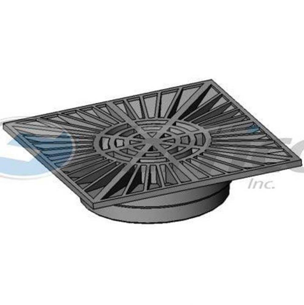9'' Square Grate W/Outlet Green
