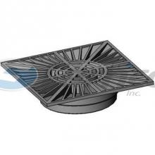 Fernco FSD-094-S - 9'' Square Grate W/Outlet Black