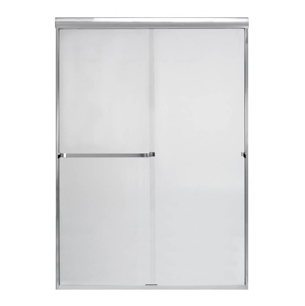 Frameless Bypass Door with Clear Glass, 48'', Chrome