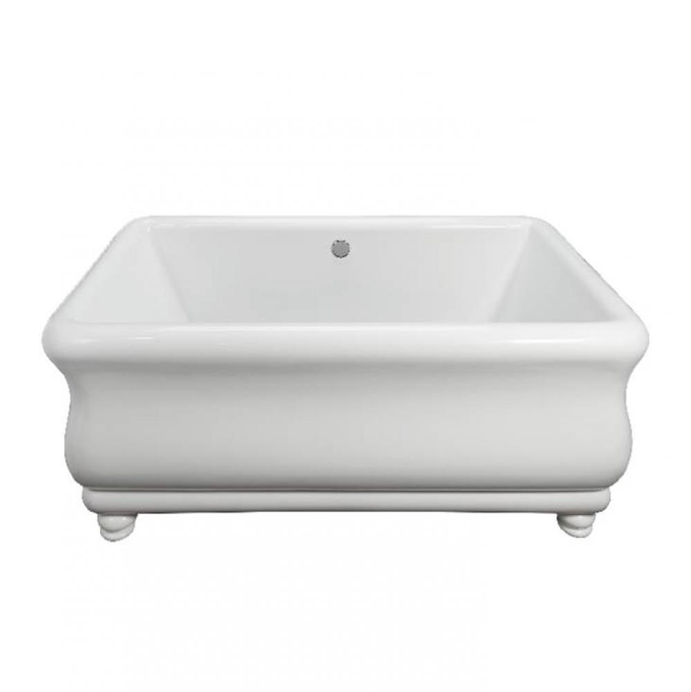 PARISIAN 1 WITH BUN FEET ACRYLIC CXL SCULPTED FINISH FREESTANDING SOAKER - WHITE (66X35.75)