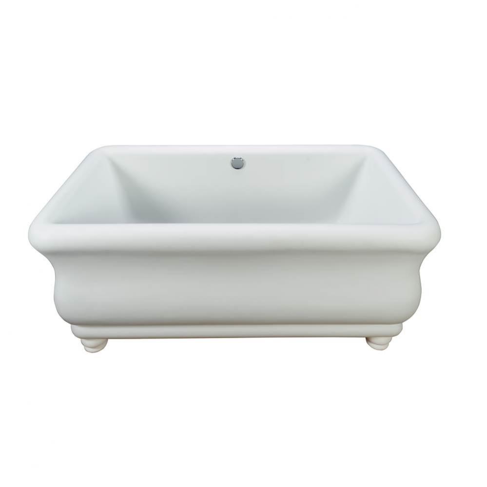 PARISIAN 1 WITH BUN FEET DOLOMATTE SCULPTED FINISH FREESTANDING SOAKER - WHITE (66X35.75)
